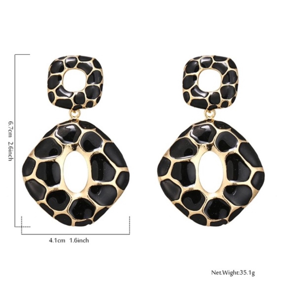 SAFARI earrings in giraffe print - Picture 2 of 5